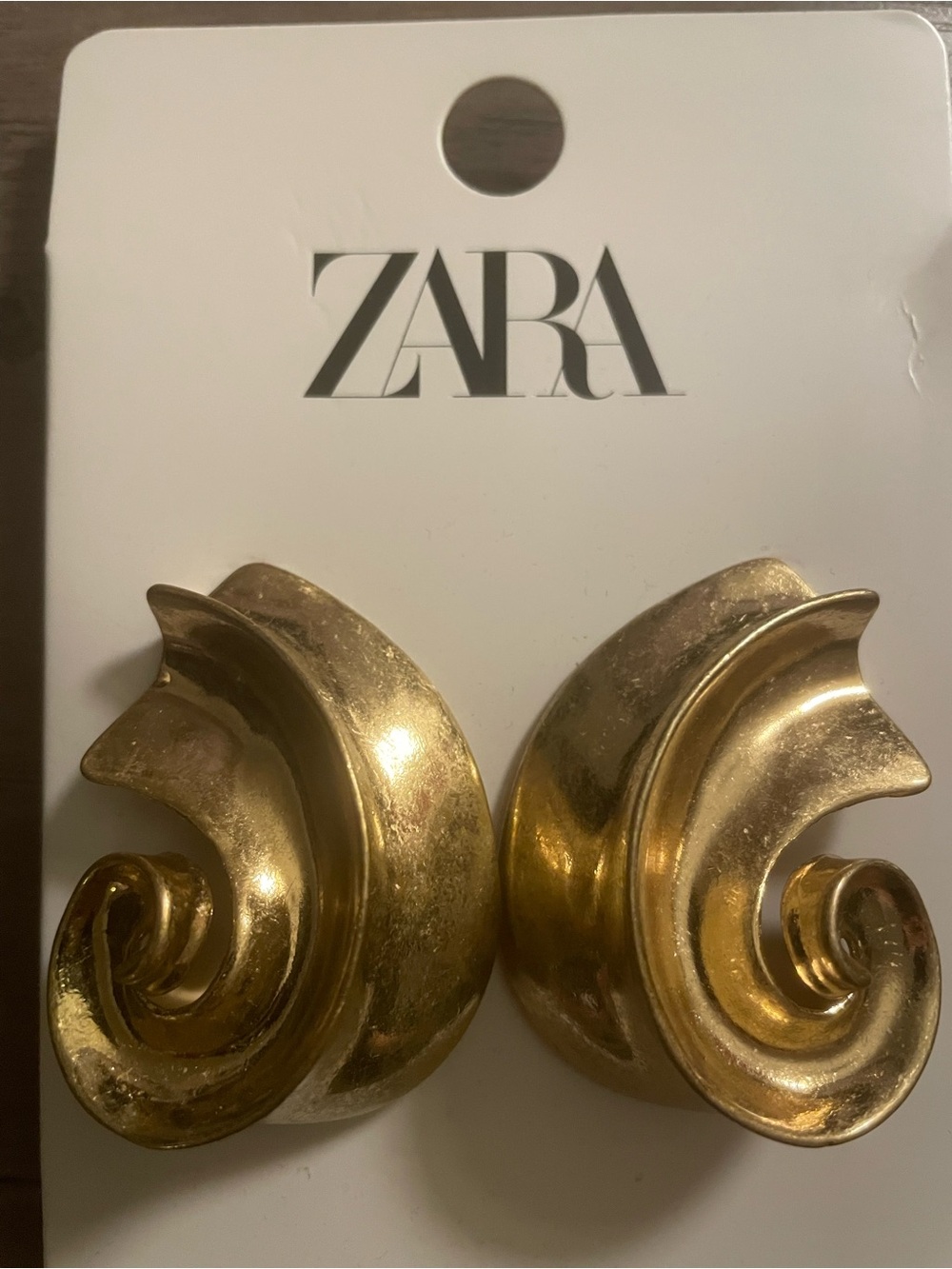 Gold Semi-Circular Earrings - Women Jewelry - Picture 2 of 2
